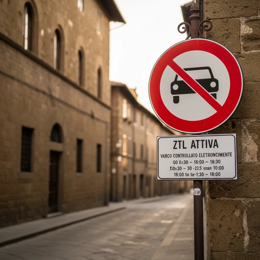 Panneau ZTL zona a traffico limitato dans une ville italienne
