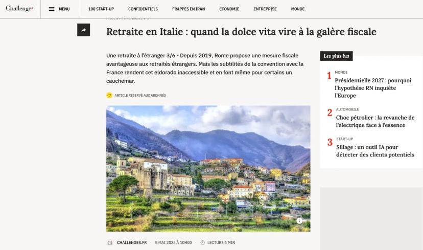 Retraite en Italie : quand la dolce vita vire à la galère fiscale