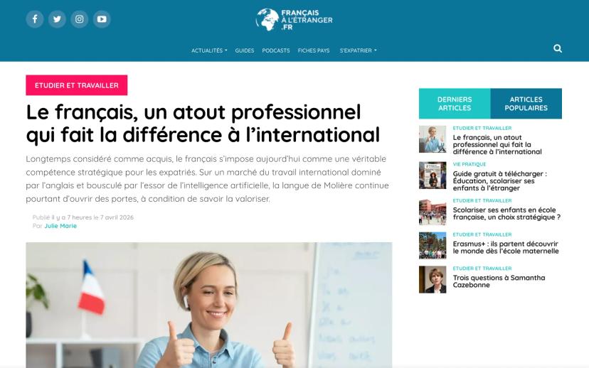 Le français, un atout professionnel qui fait la différence à l'international